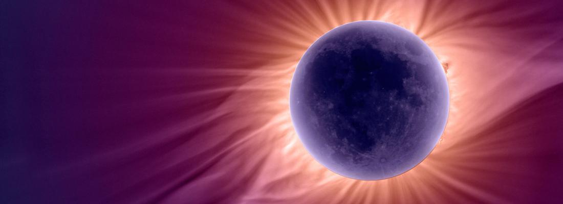 Image qui représente une éclipse solaire. (Photo : NASA, domaine public via Wikimedia Commons.)