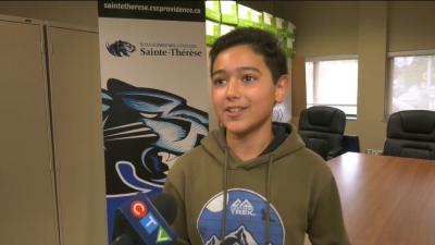 Zane Bassam, un élève de 6e année, a sauvé un camarade de classe qui s’étouffait. (Photo : Bob Bellacicco, CTV News Windsor, via X.) Zane Bassam, un élève de 6e année, a sauvé un camarade de classe qui s’étouffait. (Photo : Bob Bellacicco, CTV News Windsor, via X.)
