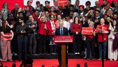 Mark Carney s’adresse à des supporters après avoir remporté l’élection fédérale. (Photo via le compte X de Mark Carney.) Mark Carney s’adresse à des supporters après avoir remporté l’élection fédérale. (Photo via le compte X de Mark Carney.)
