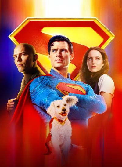 De gauche à droite : Lex Luthor, Superman, Lois Lane et Krypto (au centre). (Image via X.) De gauche à droite : Lex Luthor, Superman, Lois Lane et Krypto (au centre). (Image via X.)