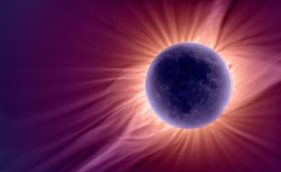 Image qui représente une éclipse solaire. (Photo : NASA, domaine public via Wikimedia Commons.)